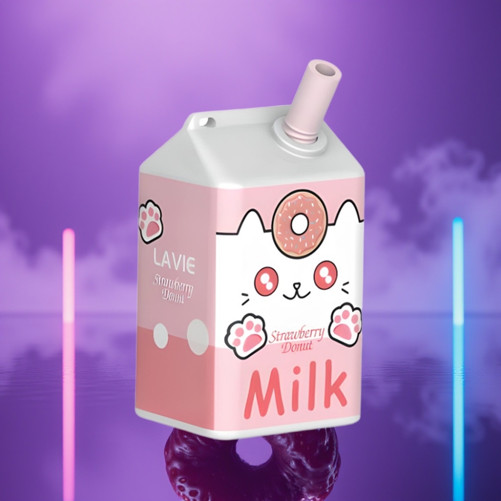 LAVIE Milk 7000 Puffs Disposable Vape Rosquilla de Fresa 16ML 600mAh Tipo C Recargable 0%/2%/5%