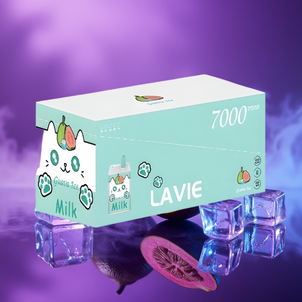 LAVIE Milk 7000 Puffs Vape Desechable Guayaba Helada Recargable Tipo C 16ML