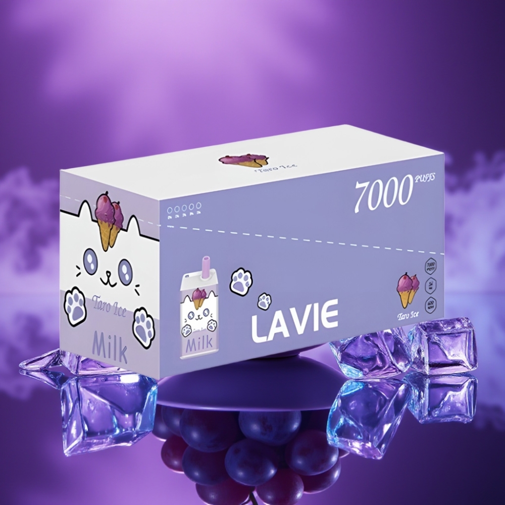 LAVIE Milk 7000 Puffs Vape Desechable Hielo Uva Tipo C Recargable 16ML 0/2/5%