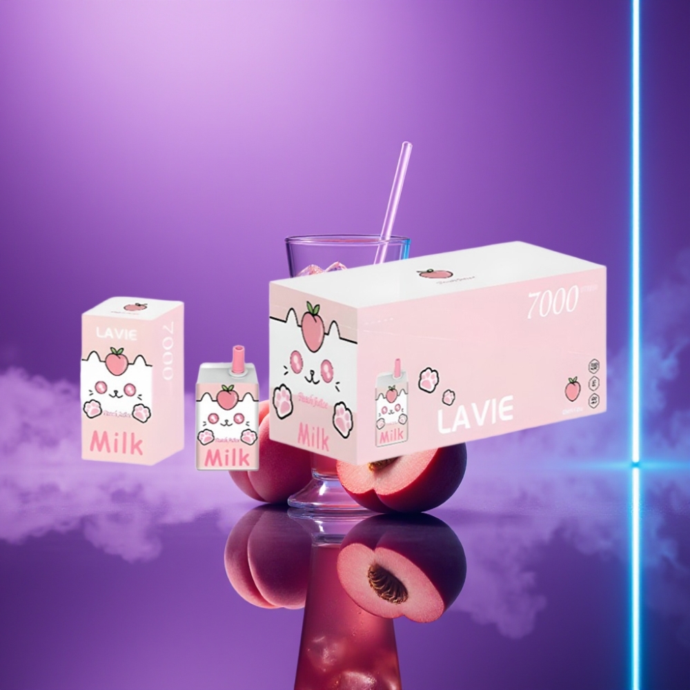 LAVIE Milk 7000 Puffs Vape Desechable Jugo de Melocotón 16ML 5% Tipo C Recargable