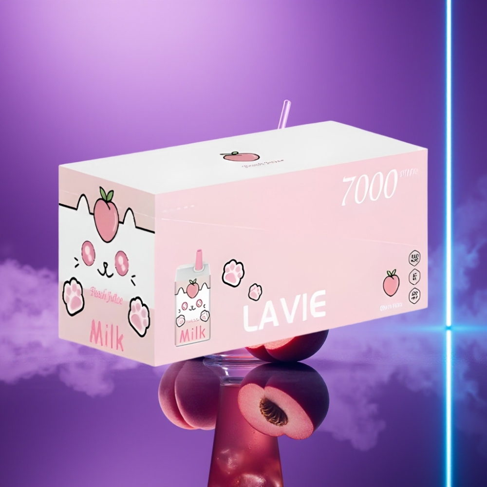LAVIE Milk 7000 Puffs Vape Desechable Jugo de Melocotón 16ML 5% Tipo C Recargable