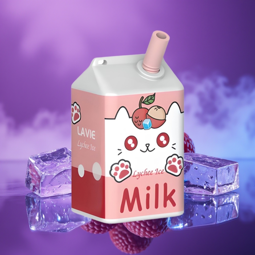 LAVIE Milk 7000 Puffs Vape Desechable Lichi Helado Recargable Tipo C 16ML 5%