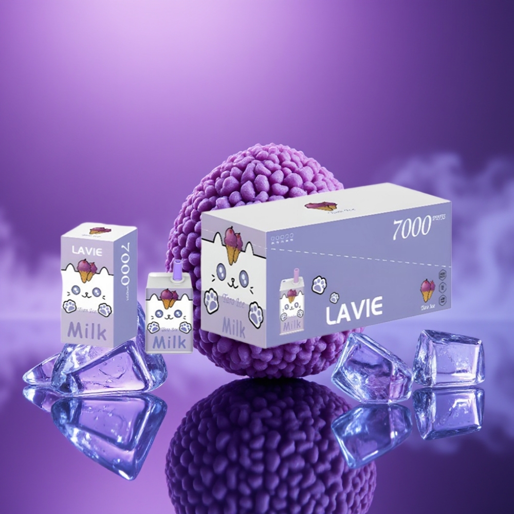 LAVIE Milk 7000 Puffs Vape Desechable Taro Helado Recargable Tipo C 16ML 600mAh