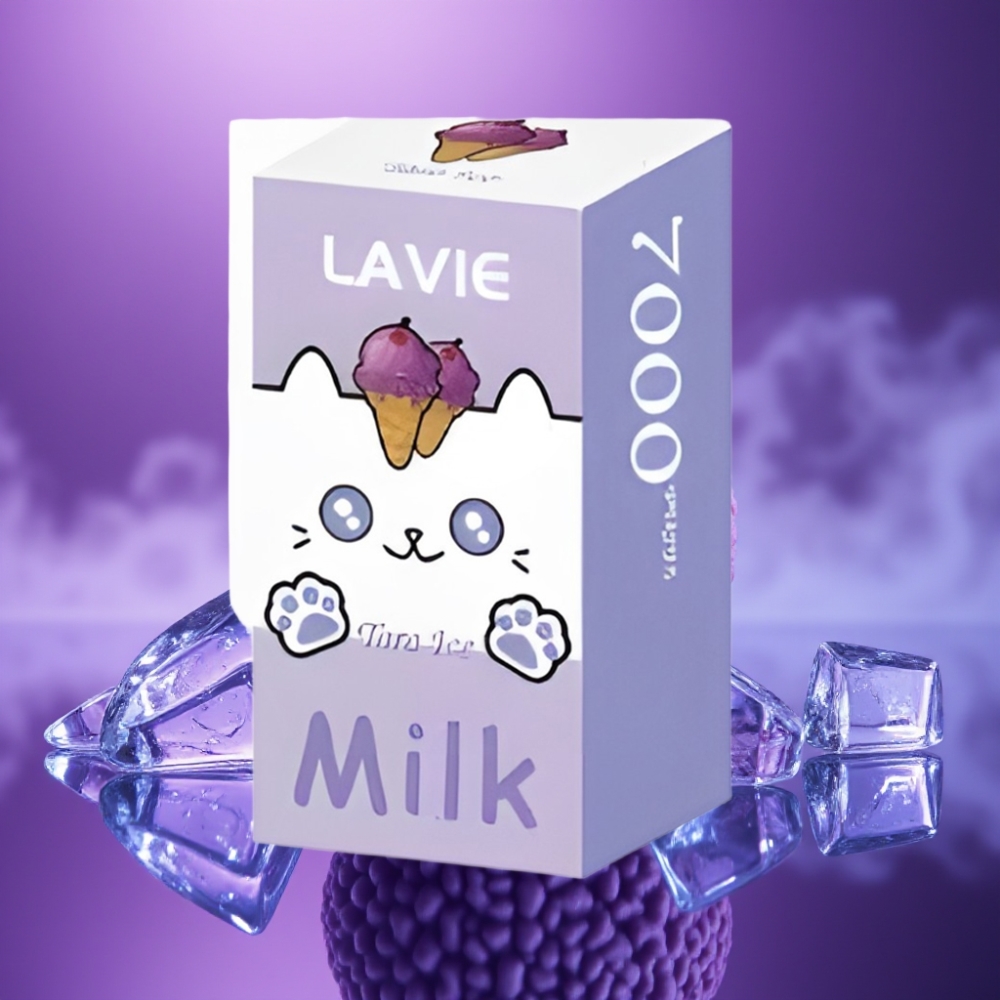 LAVIE Milk 7000 Puffs Vape Desechable Taro Helado Recargable Tipo C 16ML 600mAh