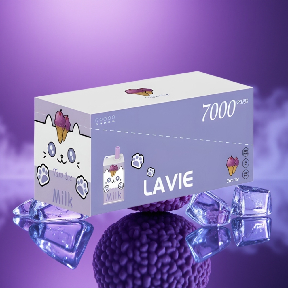 LAVIE Milk 7000 Puffs Vape Desechable Taro Helado Recargable Tipo C 16ML 600mAh