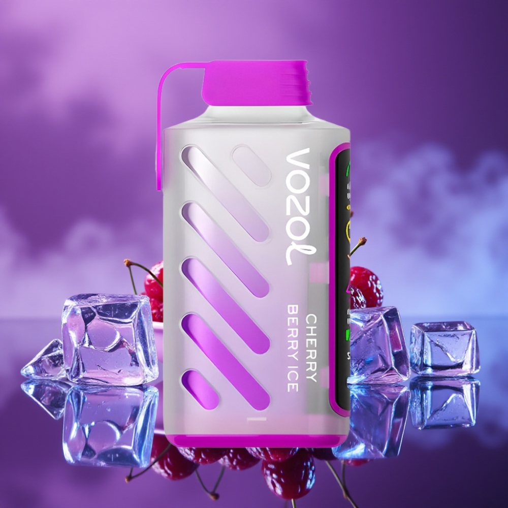 VOZOL Gear Power 20000 Puffs Desechable Cereza Baya Hielo Pantalla Completa Dual Mesh Coil S.i.L.C. Tech 20mL 5%