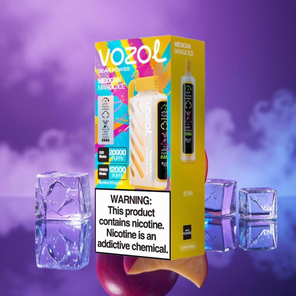 VOZOL Gear Power 20000 Puffs Dual Mesh Coil Full Screen Display 20mL 5% Mango Mexicano Hielo