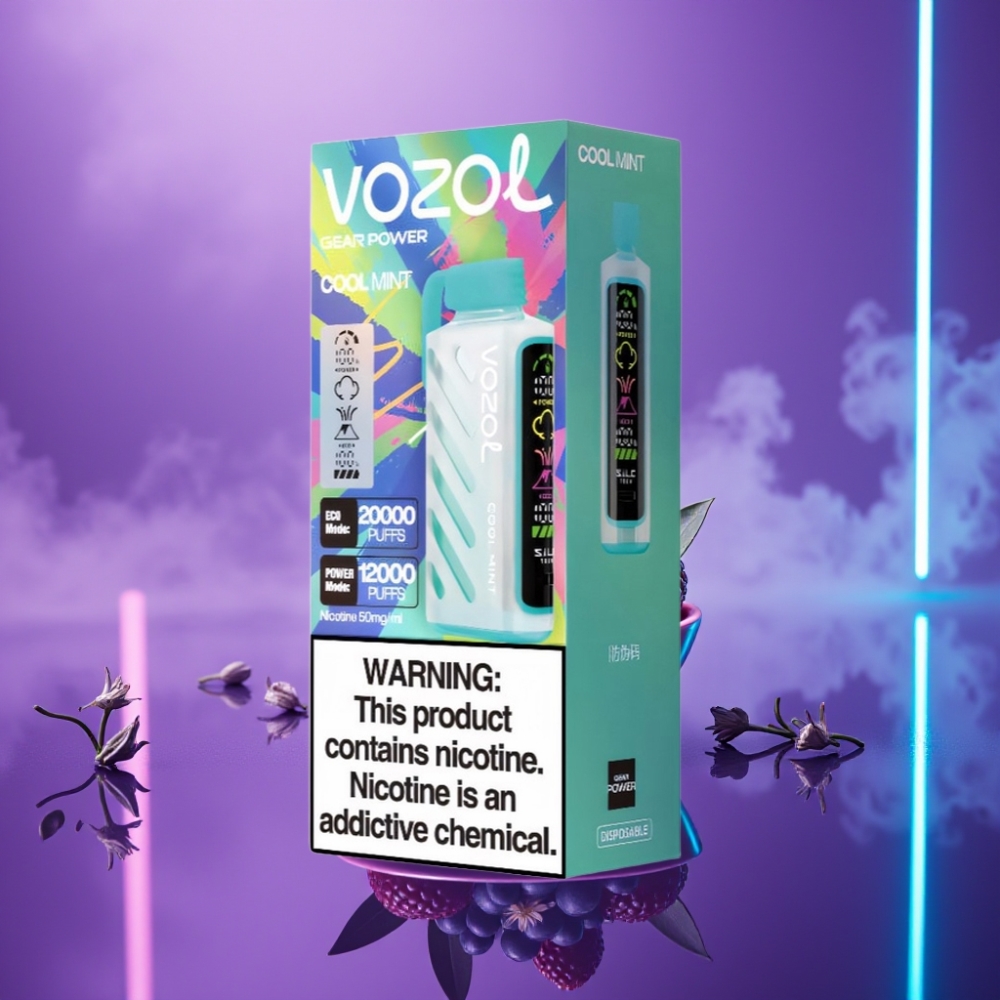 VOZOL Gear Power 20000 Puffs Menta Fría Pantalla Completa Dual Mesh Coil 20mL 5%