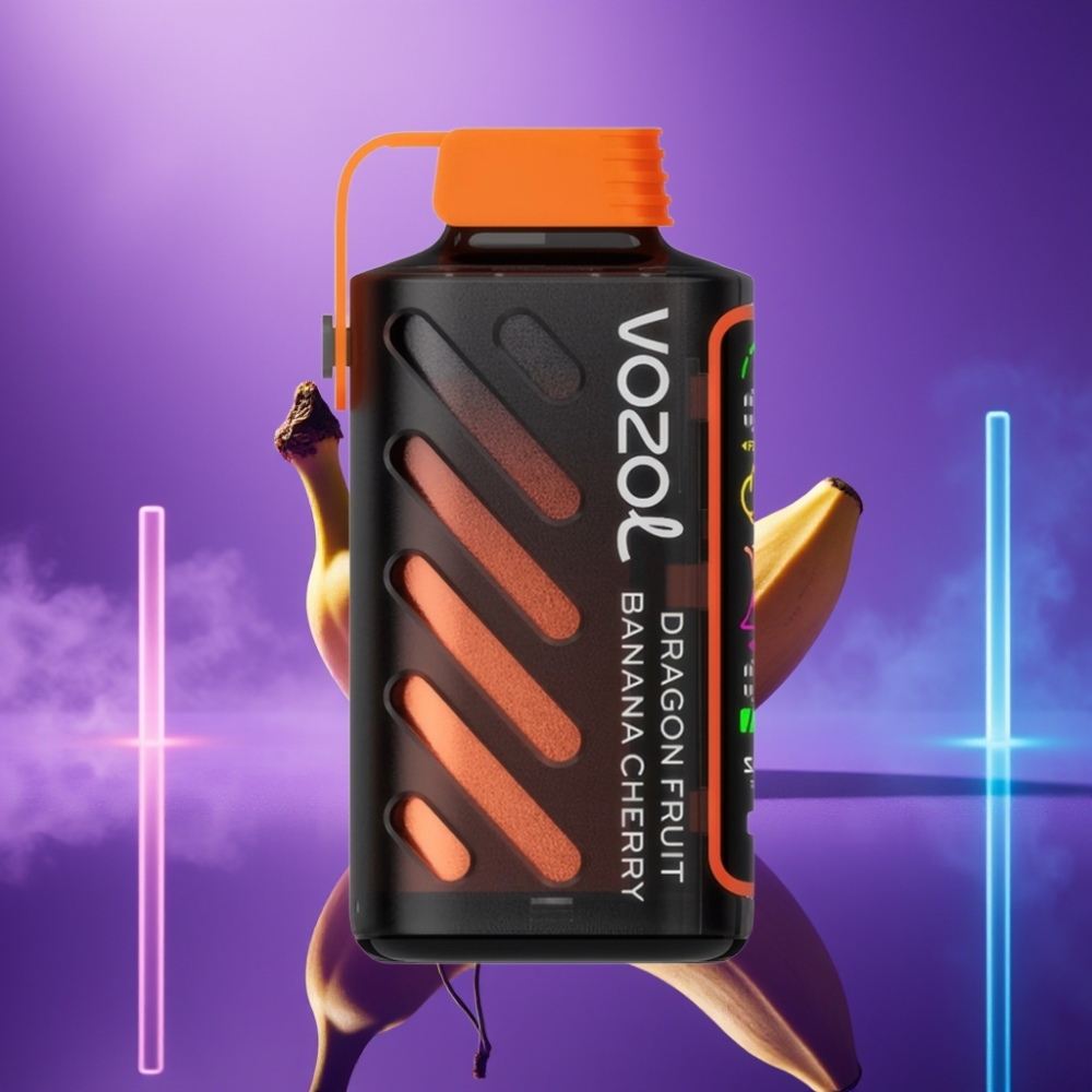 VOZOL Gear Power 20000 Puffs Pantalla Completa Dual Mesh Coil S.i.L.C. Tech Fruta del Dragón Plátano Cereza