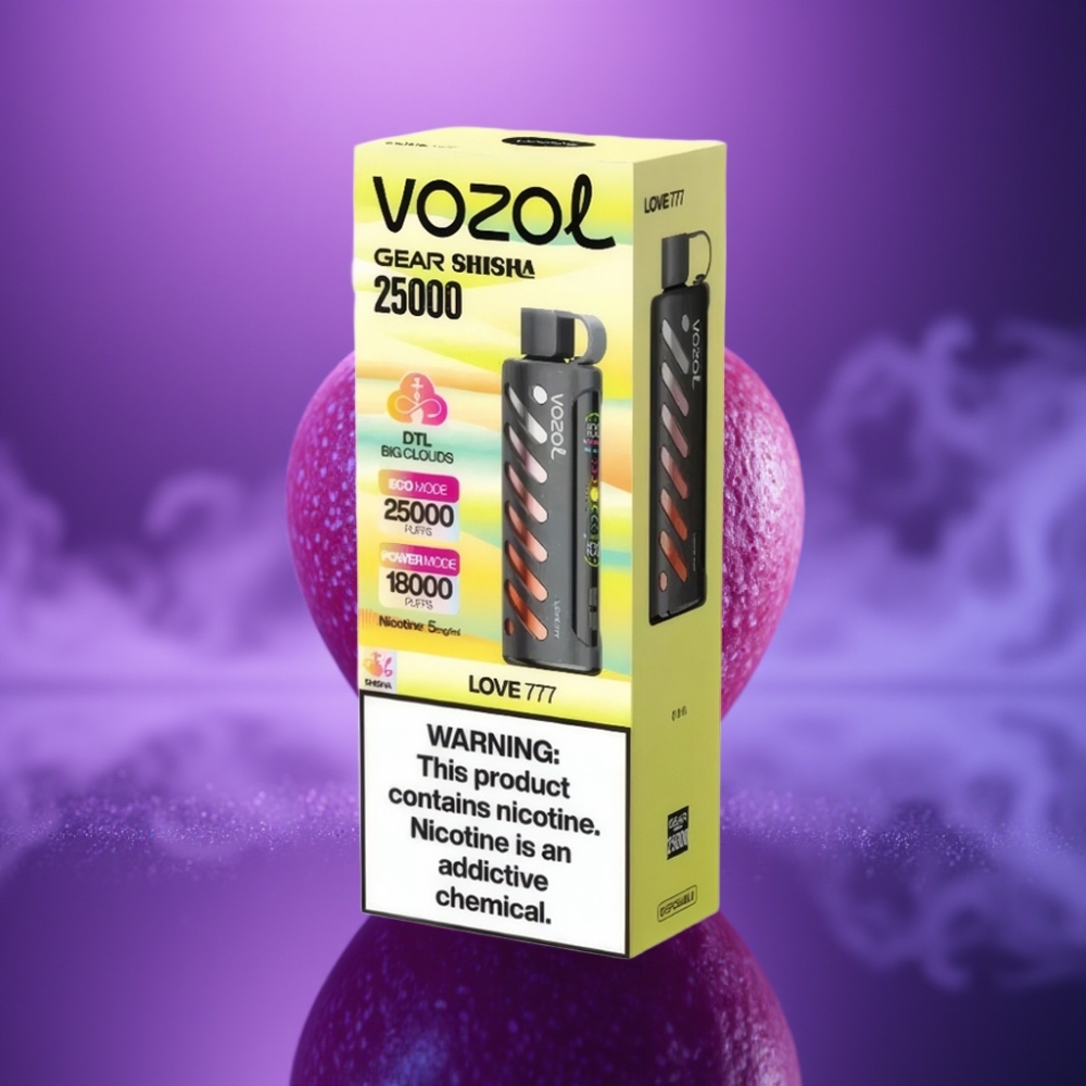 VOZOL Gear Shisha 25000 Puffs Amor 777 Vape Desechable Sabores:30 Batería:1000mAh Nicotina:5mg/ml S.i.L.C Tech Dual Mesh