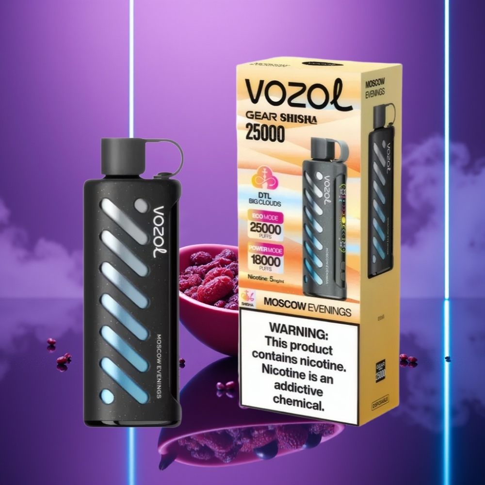 VOZOL Gear Shisha 25000 Puffs Vape Desechable Noches de Moscú 5mg/ml 1000mAh Dual Mesh