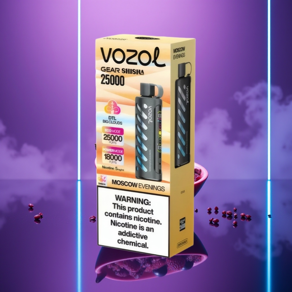 VOZOL Gear Shisha 25000 Puffs Vape Desechable Noches de Moscú 5mg/ml 1000mAh Dual Mesh