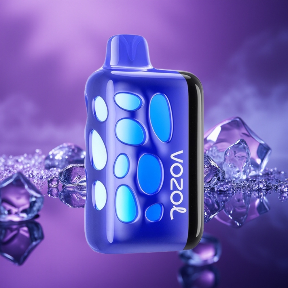 VOZOL RAVE 40000 Disposable Vape Arándano Helado 270° Diseño Luminoso Modo Fiesta Carga Rápida Animación Eclipse 20/50mg/ml 1000mAh