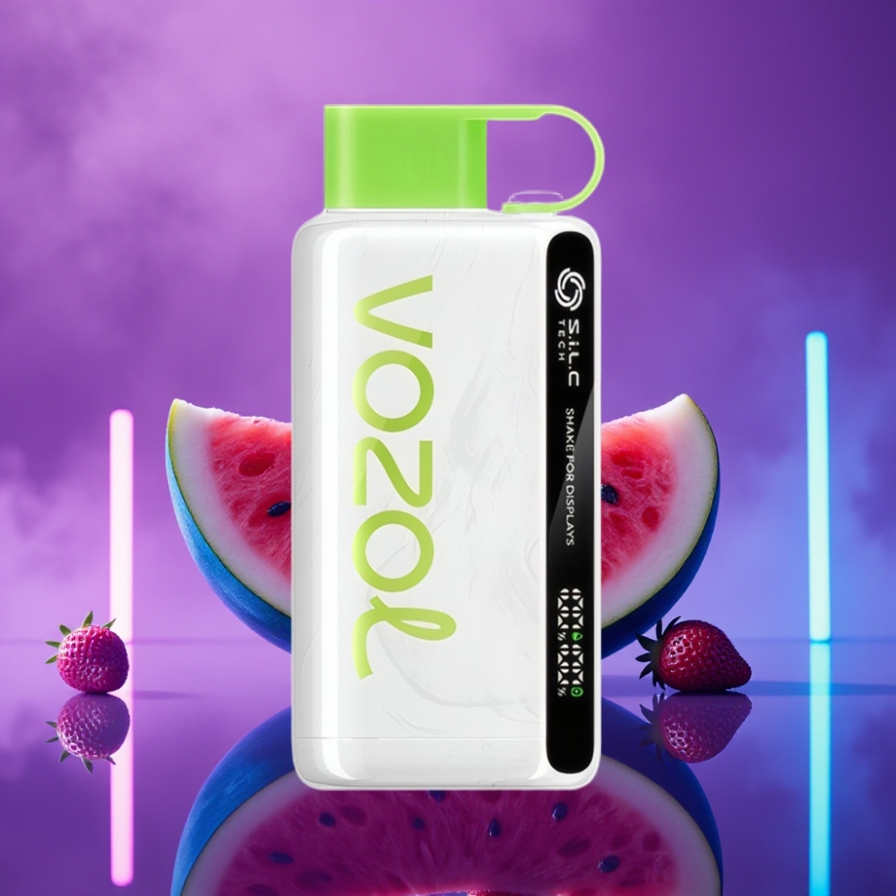 VOZOL STAR 9000/12000 Desechable Vape Fresa Sandía, Sacudir Pantalla, S.i.L.C TECH, Carga 30% Más Rápida
