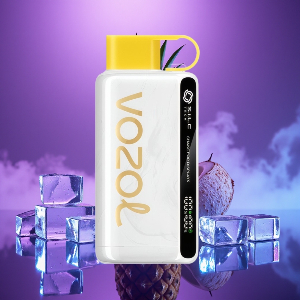 VOZOL STAR 9000/12000 Desechable Vape Piña Coco Hielo, SACUDE PARA MOSTRAR, S.i.L.C TECH, Protector de Boquilla, Carga 30% más Rápida