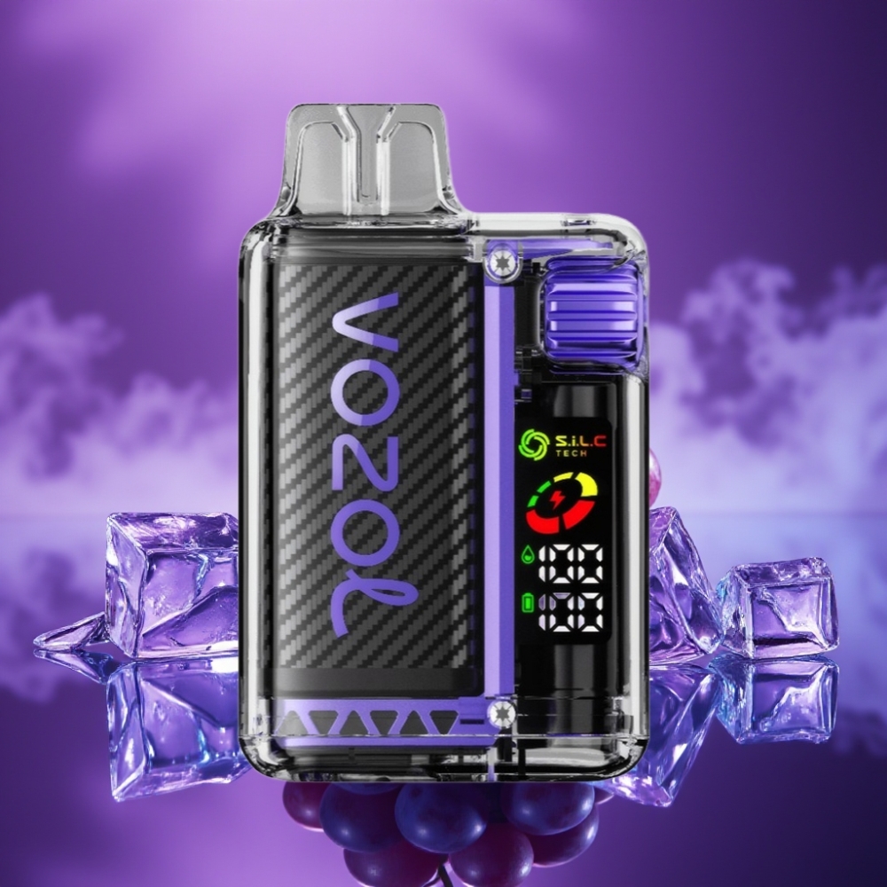 VOZOL Vista 20000 Puffs Vape Desechable Hielo Uva Batería Recargable 650mAh Pantalla OLED 2% Nicotina